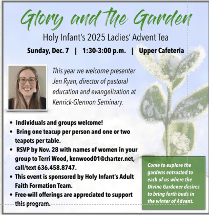 Glory in the Garden Advent Tea @ upper cafeteria