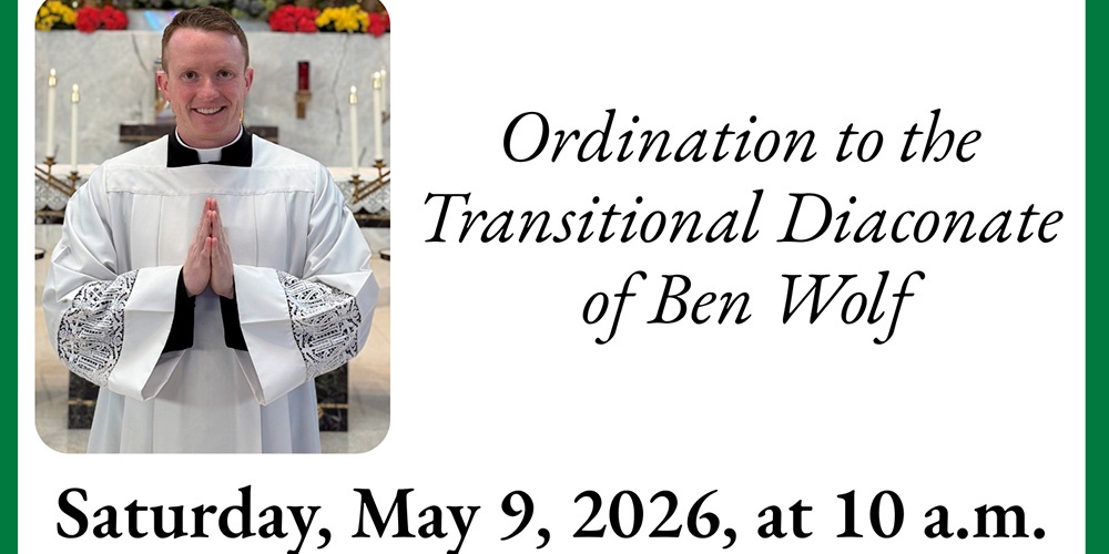 BEN WOLF ORDINATION : MAY 9